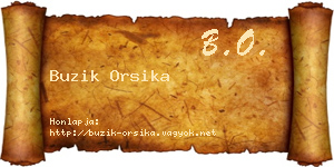Buzik Orsika névjegykártya